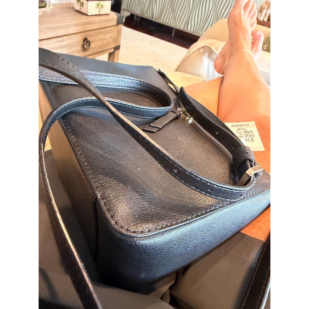 Kate Spade New York Black Leather Crossbody Shoulder Bag Zip Top Purse - Picture 5 of 9